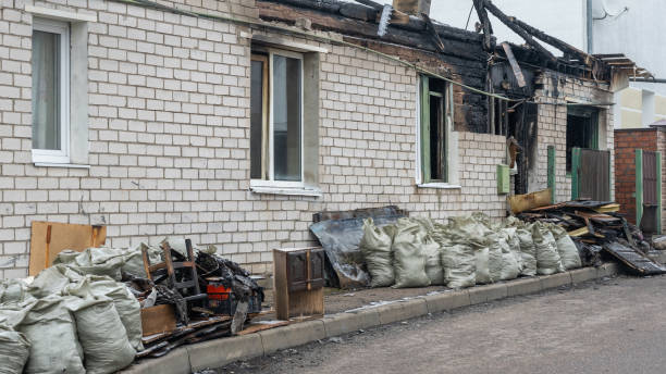 Professional Fire Damage Restoration technician working in Birmingham, NJ